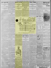 Newspaper Article 1895 04/15 <i>San Francisco Call</i> San Francisco, California