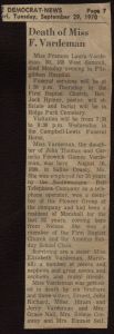 Obituary 1970 09/30