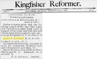 <i>Kingfisher Reformer</i> Thursday, May 3, 1894