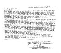 Letter from lawyer regarding sale of Richard Harris' property.