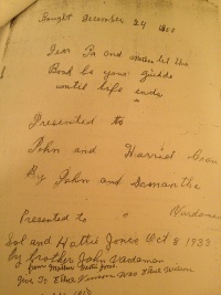 Family Bible Presentation Page