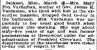 Newspaper Article 1905 03/19 <i>Washington Post</i> Washington D.C.
