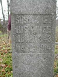 Tombstone - Susan Carter, wife of T.E. (Thomas E. Carter)
